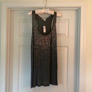 Old Navy size XL Dark Grey Sequin Tank Top w/Racerback